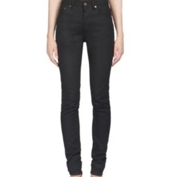 Saint Laurent Paris YSL Skinny Cropped Jeans  Black D05 W/SK- MW Womens Size 29 - Picture 1 of 16